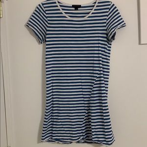 Blue and white striped dress